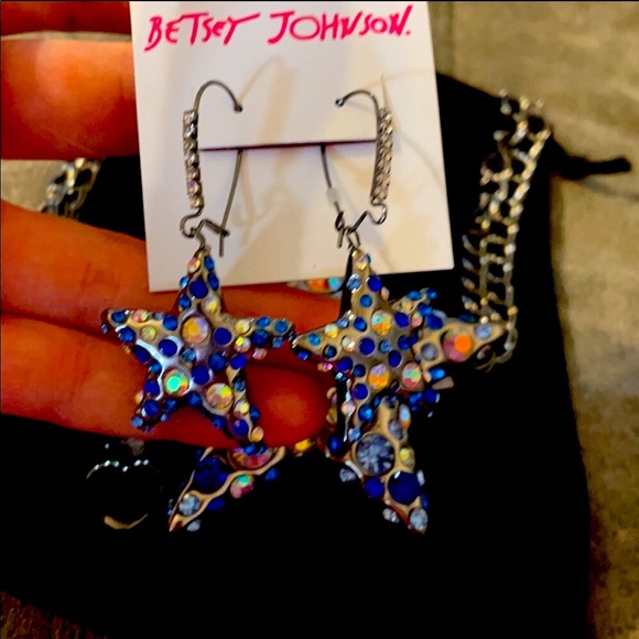 Betsey Johnson earrings celestial star - Picture 2 of 6